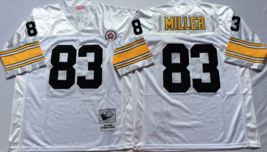 Men NFL Pittsburgh Steelers 83 Miller white Mitchell Ness jerseys
